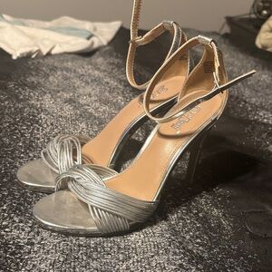 Silver High Heel Sandals